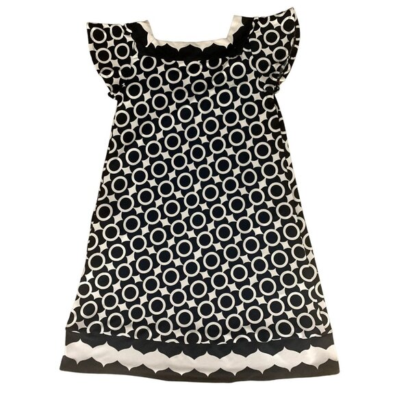 apt.9 Womens Black & Ivory Geometric Print Dress Square Neck Side Pockets Small - Picture 10 of 13